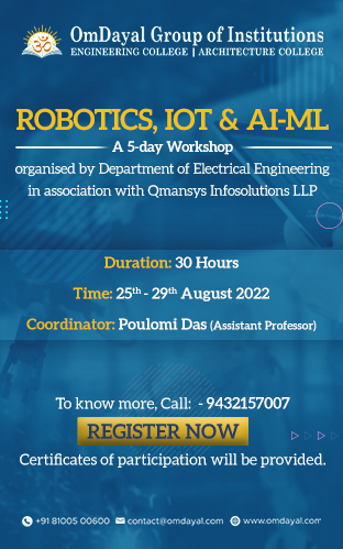 Workshop on Robotics, IoT and AI-ML - OmDayal Group of Institutions