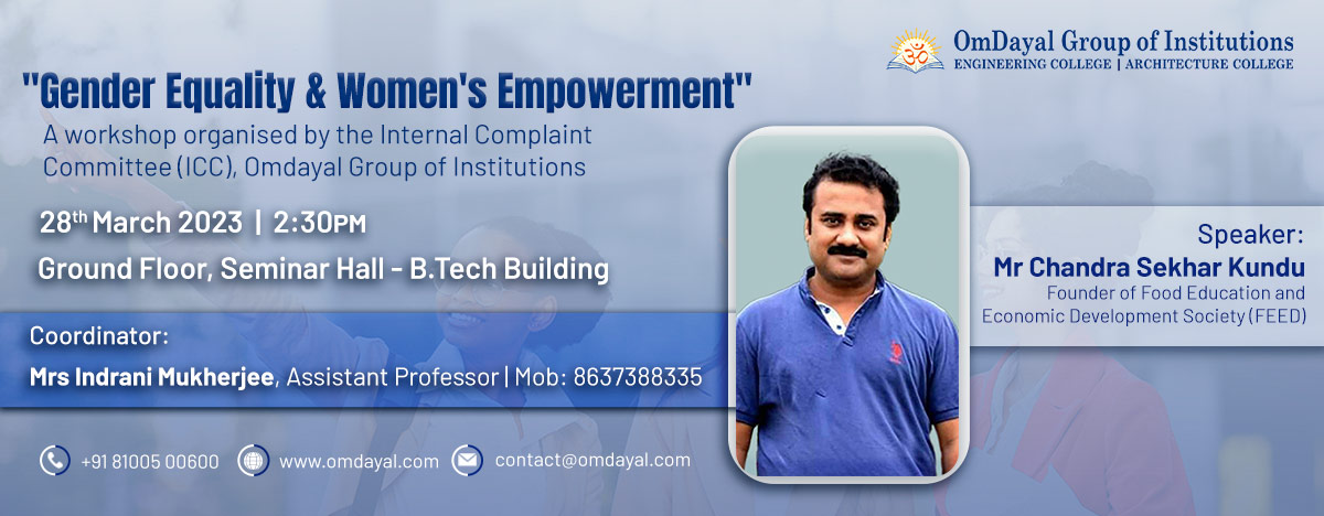 Workshop On Gender Equality And Women S Empowerment Omdayal Group